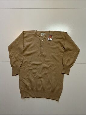 Vintage Alpha 100% Cashmere Japan Undershirt Henley Sweater